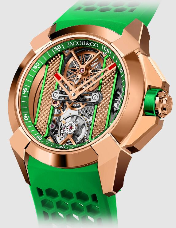 Jacob & Co EX120.43.AC.AC.ABRUA EPIC X ROSE GOLD - GREEN INNER RING replica watch
